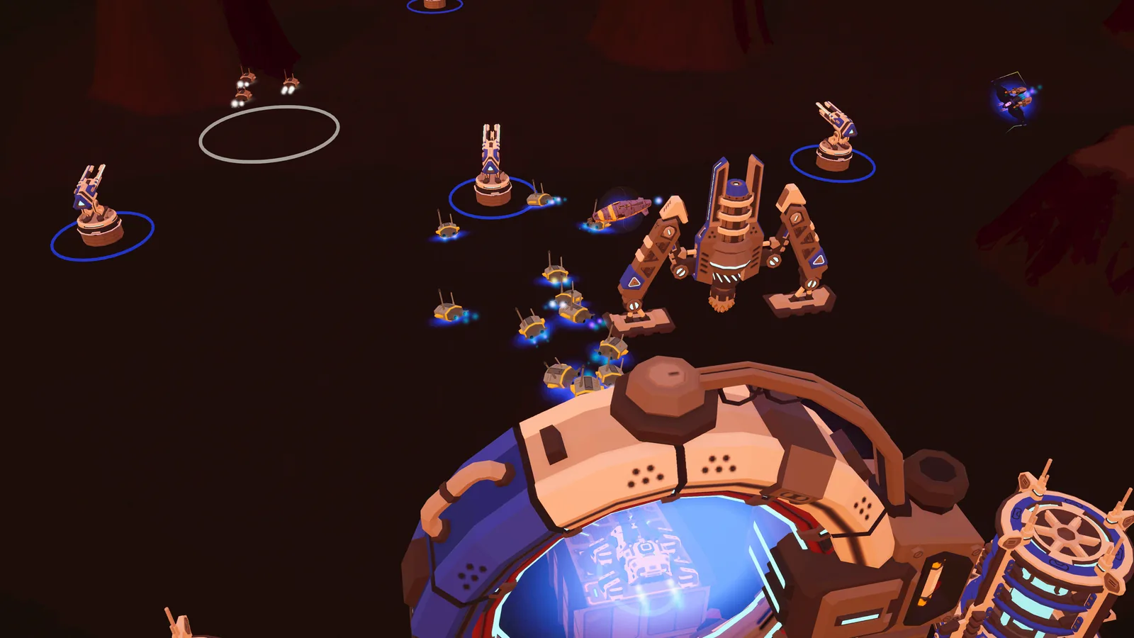 The enemy gate in the volcanic canyon with its creeps