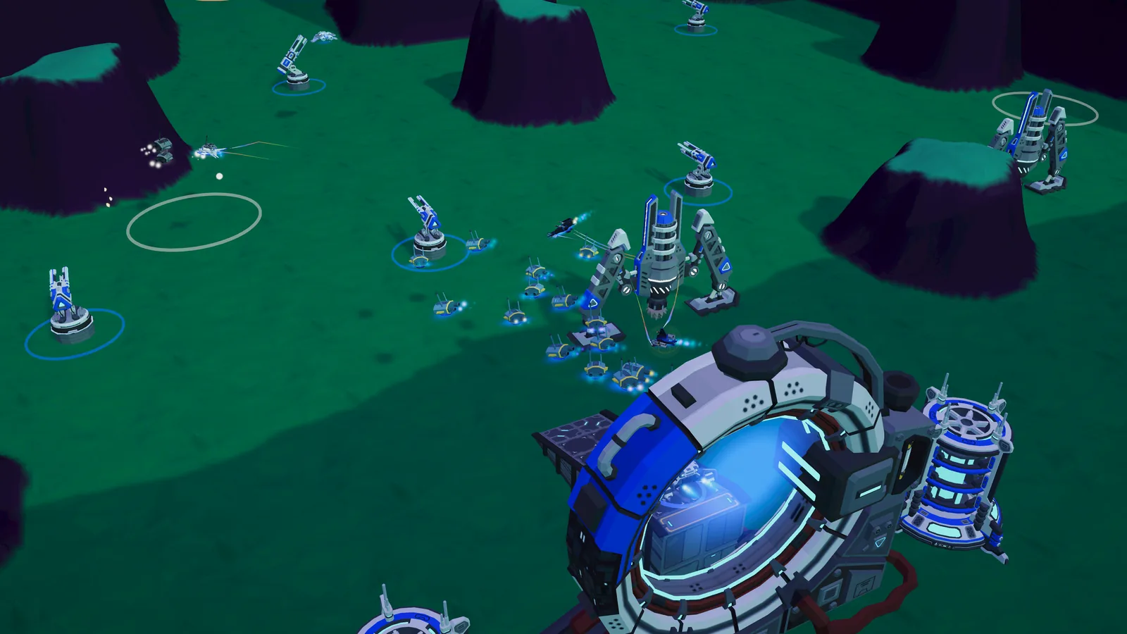 Creeps pouring out of a base gate on the alien world
