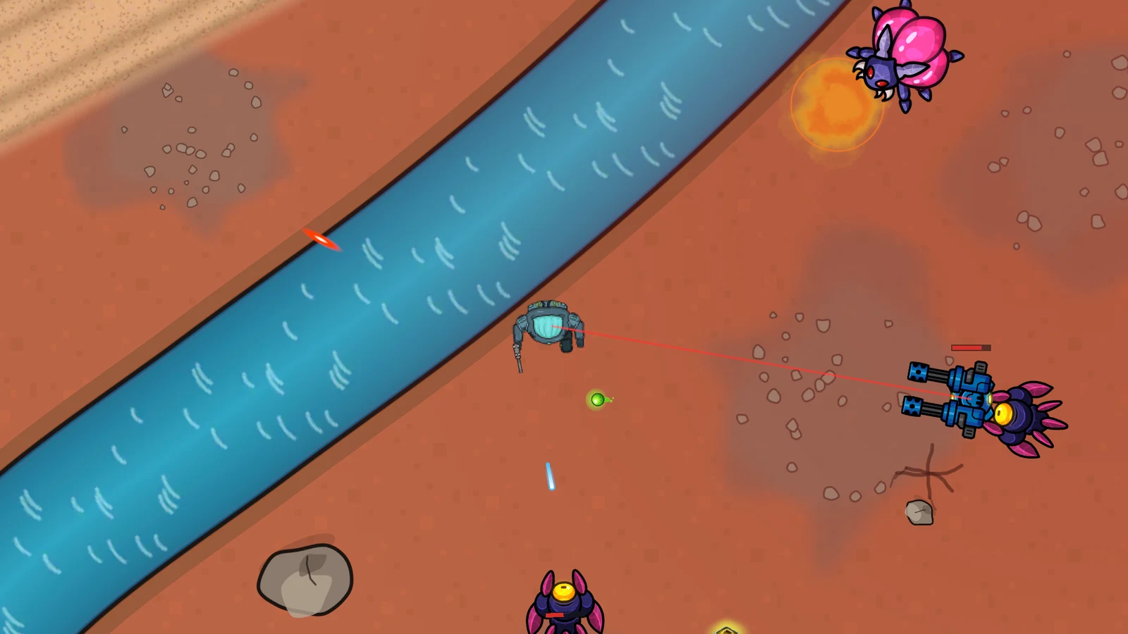 A firefight across the Shattered Ridge's river