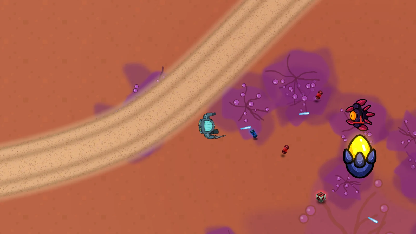 Purple hive creep spreading over the Dust Flats
